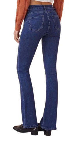 Jeans Donna Vita Alta Bootcut con Tasche Frontali